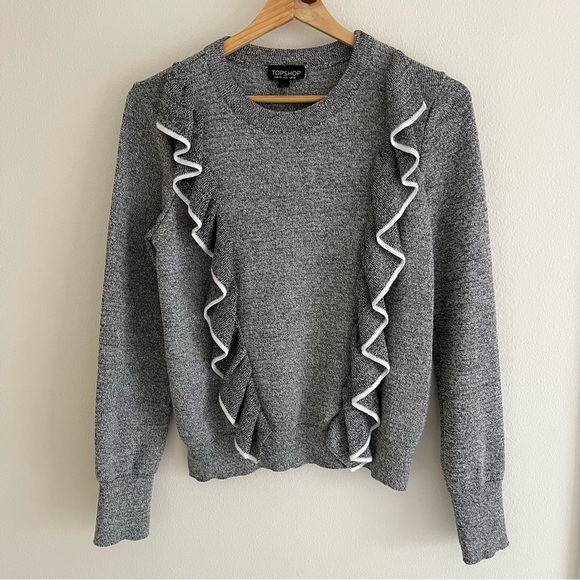 Topshop Ruffle Front Sweater - Picture 3 of 9